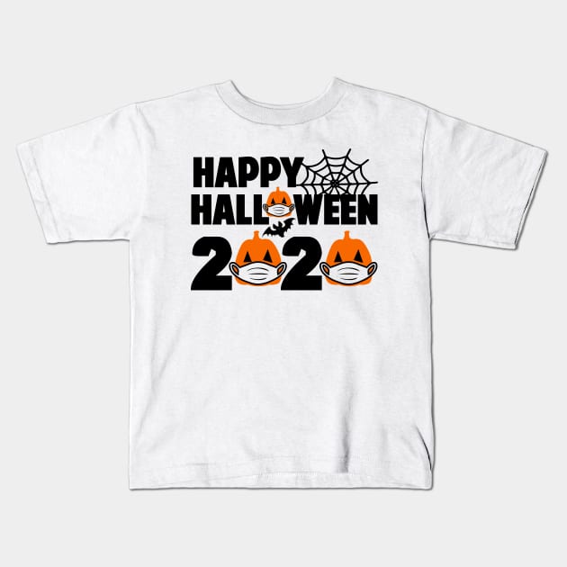 Happy Masked Halloween 2020 Coronaween Kids T-Shirt by JustCreativity